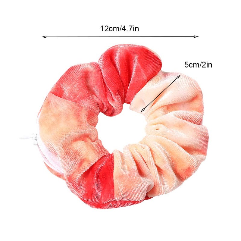 Ivyu Velvet Pocket Scrunchies with Zipper Stash Scrunchy Hair Ties (LOBAB-011) - Image 4